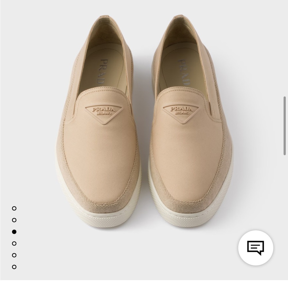 NWT Prada Men's Beige Cotton Canvas  Slip-On Loafers